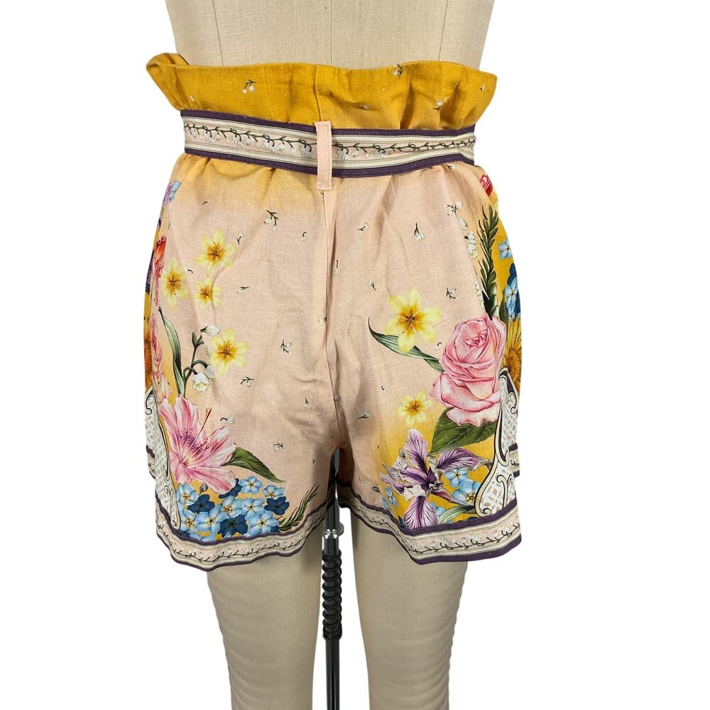 Agua Bendita Belted Floral Adisson Shorts Size M - Picture 4 of 5